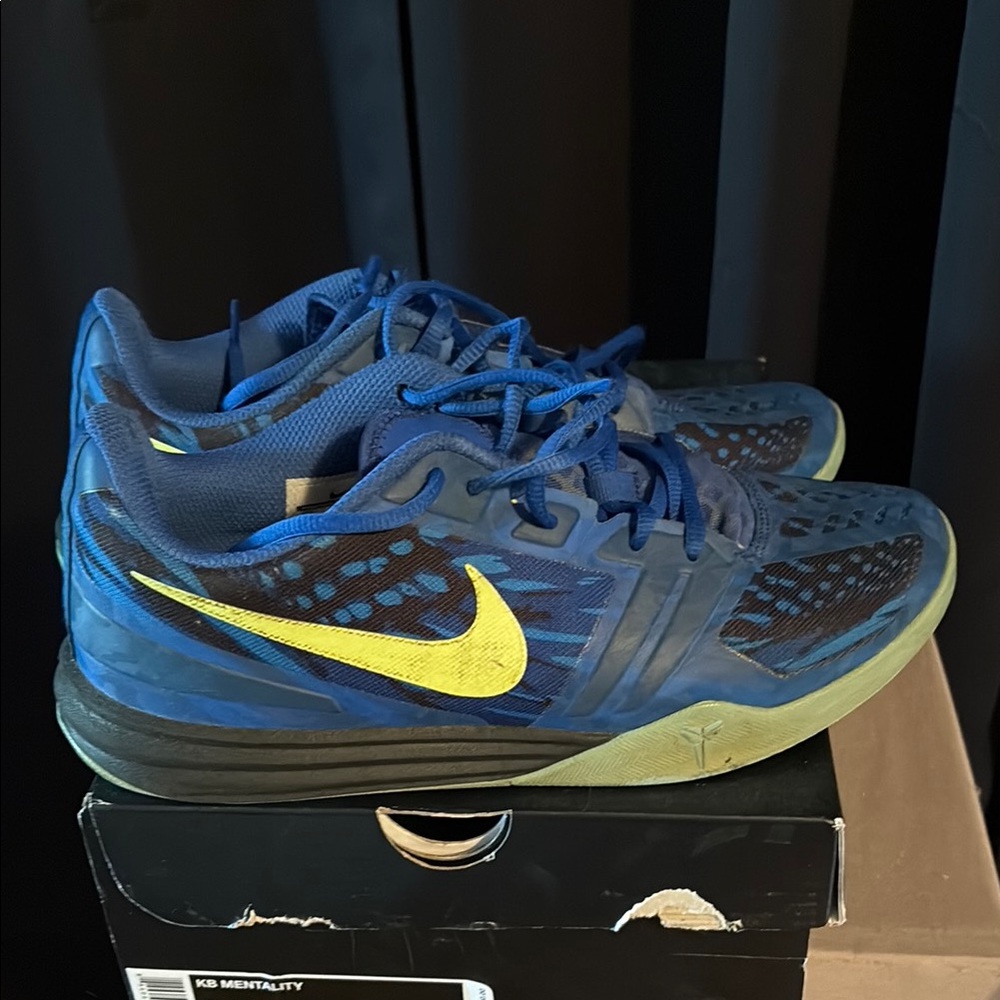 Nike Blue and Yellow Athletic Shoes with Rubber Soles
